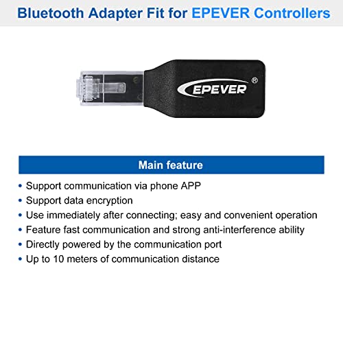 EPEVER Bluetooth Adapter Remote Control with Real Time Data for Tracer-an/BN/Xtra Plug and Play RJ45 RS485 Communication (BLE-RJ45-D) by EPEVER - Image 2