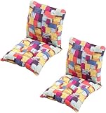 UWOBTN Pack 1/2/4 Cojines de Silla con Respaldo，Cojines de Asiento Cocina 50×50/40×40/45×45cm Cómodo Cojín para Sillas Comedor, para Oficina, Jardín, Interior, Exterior(B11,50x50cm(2PCS))