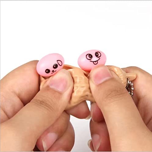 Guoguonb 6 PCS Anti-Stress Entlastende Squeeze Toys Bean Bohne Anhänger Schlüsselanhänger Toys Squeeze Lustige Gadgets Reduziert Angst und Stress für Geschenke