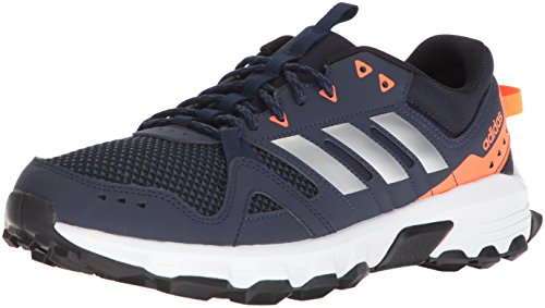 adidas Performance Men's Rockadia Trail m Running Shoe, Collegiate Navy, Matte Silver, Solar Orange, 15 M US