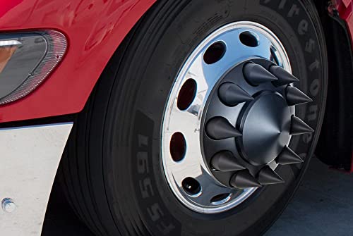 United Pacific 10000CB Wheel Lug Nut Cover Set, 33mm x 4-1/8", Black, Spike, Thread-On by United Pacific - Image 4