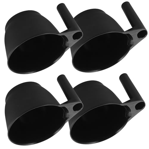 Angoily Juego de 4 Recipientes de Plástico Negro para Mezclar Tinte de Salón con Asa Ergonómica Bol para Teñir Cabello Profesional Herramienta para Preparar Coloración Peluquería