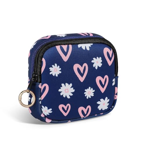 Neceser Compresas Pequeña Bolsa de Almacenamiento de Neopreno para Compresas Algodon Tampones Bolso Menstrual de Servilletas Sanitarias Mini Bolsa Portátil para Mujers Adolescent Niñas(Azul)
