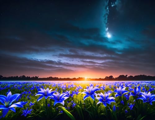 Tableau sur toile grand format Lilies in the Night Field GerRit decoration