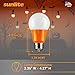 Sunlite A19/3W/O/LED LED A19 Colored Light Bulb, 3 Watts (25w Equivalent), E26 Medium Base, Non-Dimmable, UL Listed, 1 Count (Pack of 1), Orange