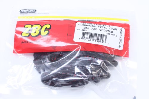 Zoom UltraVibe Speed Craw-Pack of 12 (Black Red Glitter, 3.5-Inch) - Thumbnail 2