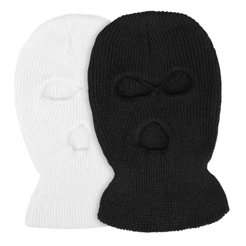 NOLITOY 2Pcs Adult Ski Masks Full Coverage Windproof Cap for Outdoor Sports Comfortable Knitted Balaclava with Eye and Mouth Warm Masks for Cycling and Motorcycling Activities Multi