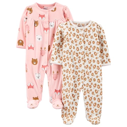 Image of Simple Joys by Carter's Baby Girls' Fleece Footed Sleep and Play, Pack of 2