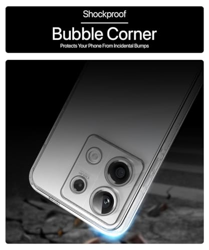 Image of WOW IMAGINE Crystal Clear Transparent Back Case Cover for Redmi Note 13 5G | Full Device & Camera Protection Shockproof TPU Silicone Back Cover Case - Transparent
