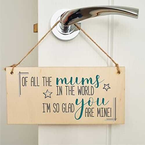 Handmade Wooden Hanging Wall Plaque Of All the Mums Glad You're Mine Sentimental Gift Sign Mother's Day - Image 4