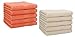 Produktbild Betz 10 Stück Gästehandtücher Premium 100% Baumwolle Gästetuch Set 30x50 cm blutorange und Sand