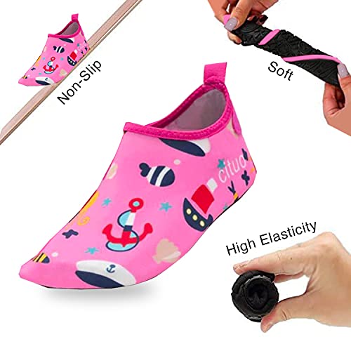 The Season Essentials Kids Summer Non-Slip Lightweight Swim Water Shoes, Aqua Socks, Pool & Beach Walking Shoes for Toddlers, Kids, Boys and Girls4