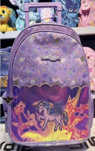 Image of ADSON 3D Embossed School Trolley Bag|Backpack Large School Bag for Boy Girl, Kids School Bag, Travel Backpack for Girl Boy, Ideal for Children Trolley 18 Inch Water Resistant
