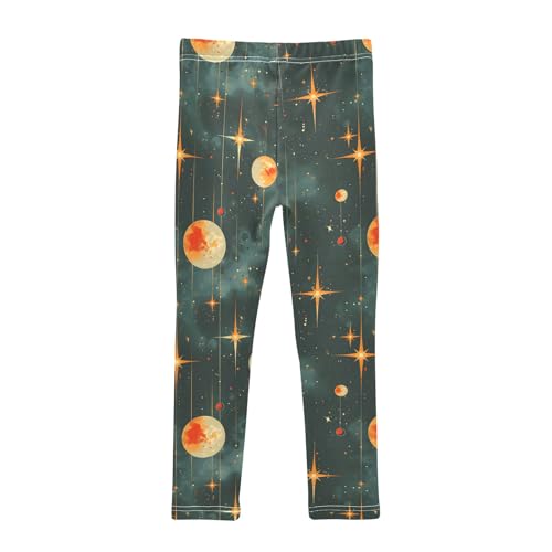 Watercolor Gradient Moon Girls Leggings Athletic Pants Tights Stretch Bottom2