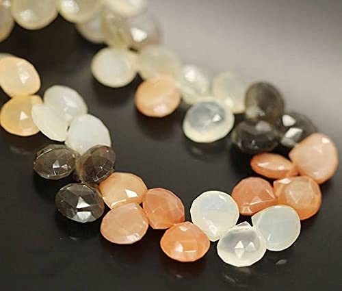Pierre de lune naturelle perles cœur facetté 11mm 12mm LKBEADS pour création bijoux DIY