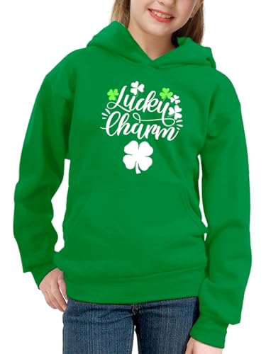 Remimi Kids St Patricks Hooded Sweatshirts Boys Green Party Dublin Scottish Pullover Hoodies 5-6 Years2