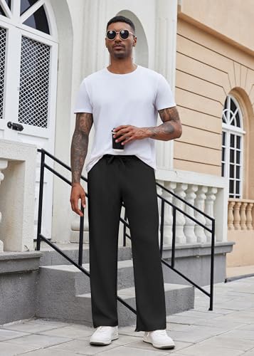 COOFANDY Men's Casual Sweatpants Open Bottom Lounge Pants Drawstring Sweat Pants Joggers with Pockets3