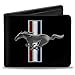 Price comparison product image Buckle-Down Men's Wallet, Multicolor, 4.0" x 3.5", Pu Bifold Wallet - Ford Mustang W/Bars Logo Centered