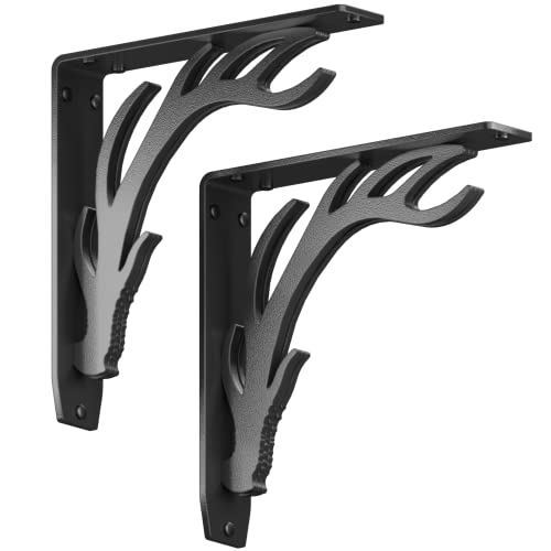 Starby Elk Lodge Antler Heavy Duty Steel Fireplace Mantel Brackets