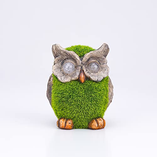 Joint Honglin Frog Garden Decor Adorable Owl Garden Sculptures & Statues With Vivid Green Grass Solar Yard Gift Outdoor Spring Decoration For Patio, Yard, Lawn, Porch, Courtyard (Owl) #TOP6