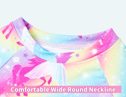 Image of Snowheart Girls Rash Guard Sets Long Sleeves Swimsuit 2 Pieces Tankini Bathing Suit Swimwear for Girls 3-12 Years