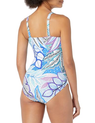 Profile by Gottex Women's Standard Tropic Boom D-Cup Twist One Piece4
