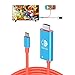 JINGDU Tragbares Switch TV Dock, USB C auf HDMI Kabel mit PD100W Ladeport für Switch OLED, Screen Mirroring Adapter für NS/Steam Deck only, 4K@30Hz, 2m, Blau