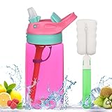 🥤【Material de Seguridad】 Si desea que su bebé pueda levantar el biberón sin ayuda, evite el vidrio y el acero inoxidable. El plástico es la opción más ligera aquí. Aunque está hecho de plástico, no contiene BPA, ftalato ni PVC.