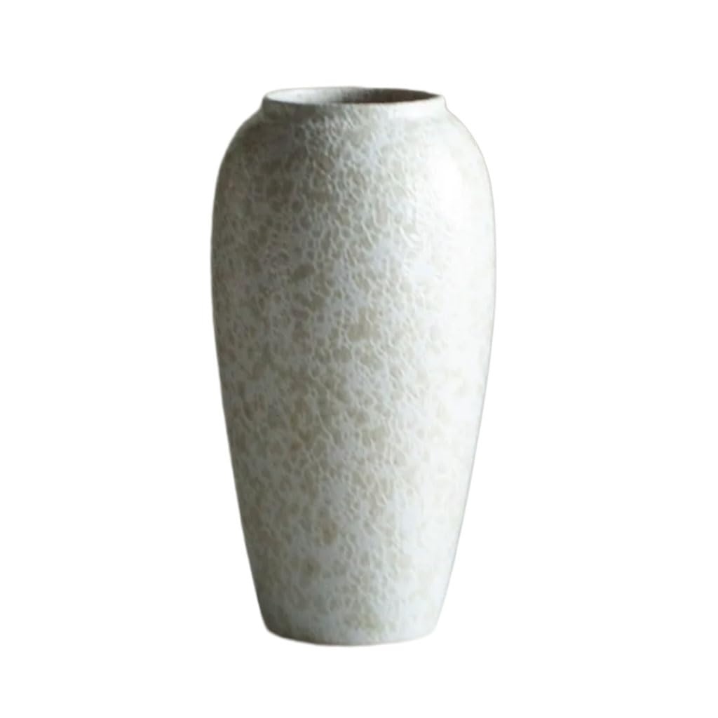 HRGKLMN Ceramic vase with speckled texture glaze, Wabi-Sabi ceramic vase for dried flowers, lotus branches, hand-glazed flower vase as a gift for housewarming and wedding,L