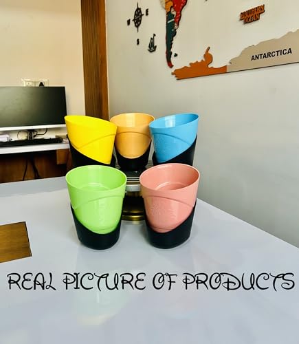 Image of TechHark 5 Pcs Self Watering Cross Pots with Tray for Home & Decoration Planters, Terrace, Garden Plant Container Set (5 Pcs Cross Pot)