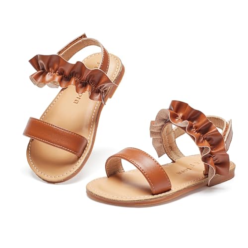 Image of Felix & Flora Toddler Girl Sandals - Little Girl Easter Dress Shoes Lightweight Open Toe Beach Holiday Flats