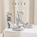 IDIFU Women's IN4 Sabrina Platform Chunky High Heels Ankle Strap Heeled Sandals Wedding Party Dress Shoes (Silver Glitter, 9)