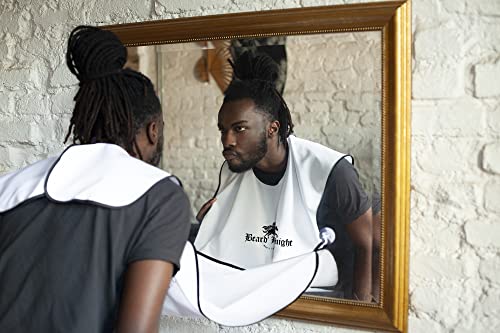 Beard-Apron-Hair-Clippings-Catcher-with-Bag-Grooming-Cape-Apron-Beard-Catcher-for-Shaving-Trimming-Non-Stick-Beard-Cape-White