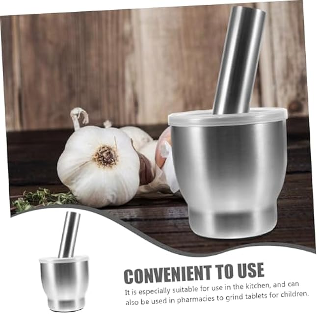 1set Stainless Steel Garlic Presser Ergonomic Kitchen Grinding Tool with Pp Lid for Crushing Garlic Spices and Seasonings for Home Cooking and Meal Prep