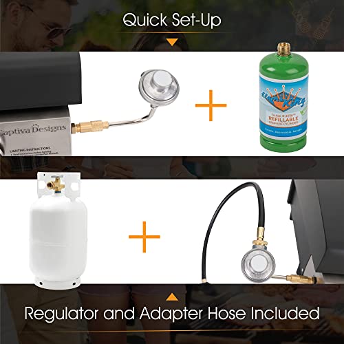 Mfstudio 22 Inch Tabletop Griddle, 3 Burners Flat Top Propane Gas Bbq Grill For Outdoor Camping, Kitchen, Tailgating, 375 Sq. In. Heavy Duty Ceramic Coating Griddle Plate & 24000 Btu Burner #TOP3