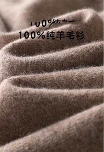 Men's Merino Wool Soft Contrasting Colors Round Neck Loose Long Sleeve Cashmere Sweater2