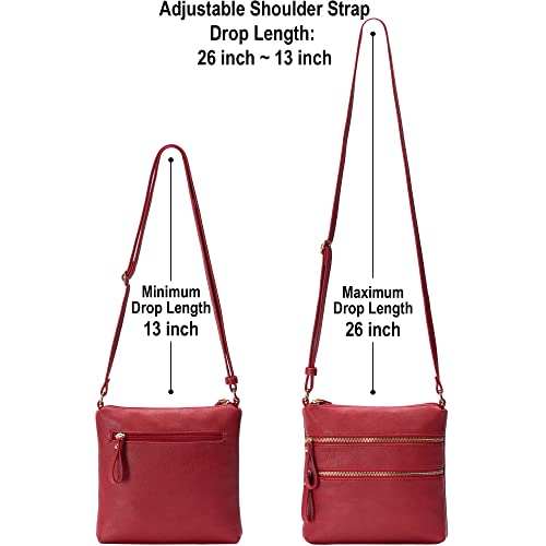 Solene Small Multi Zipper Pocket Crossbody Bag with Adjustable Strap, Lightweight Travel Purse, Daily Small Messenger Pouch3