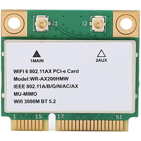 Annadue Wireless Net Card, AX200HMW Dual-Frequenz 2974M WiFi6 Wireless Netzwerkkarte Bluetooth5.2 Mini PCI-E Cover