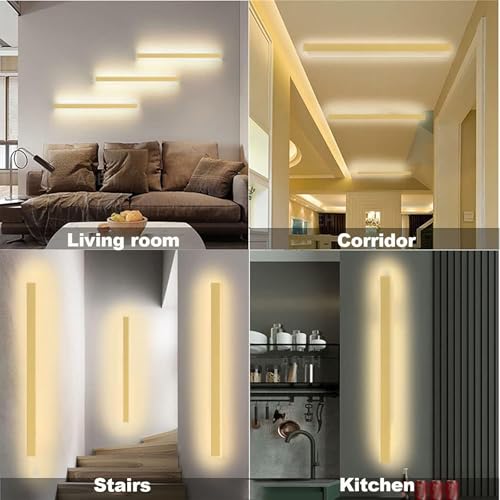 Applique murale dimmable IP65 en acrylique or de 180cm réglable avec télécommande