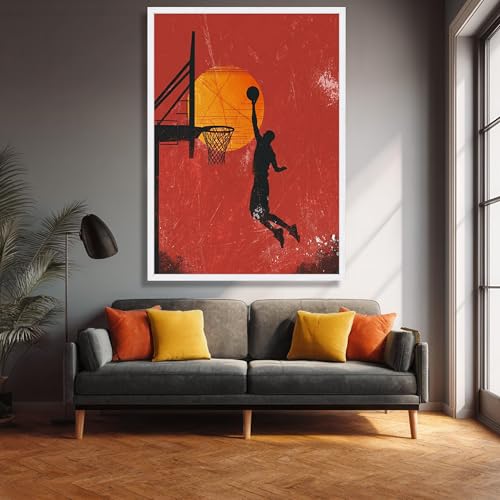 Impression sur toile de basket-ball avec cadre en bois - 3
