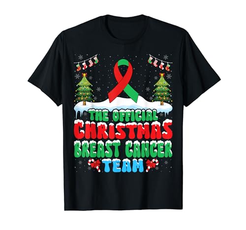 Christmas Breast Cancer Team - Breast Cancer Awareness Xmas Camiseta