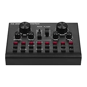 WanuigH Audio-mixer USB-audio-interface mixer met instelbaar volume 16 effecten ondersteunt BT-verbinding eenvoudige…