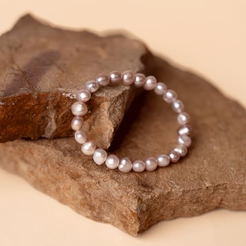 Image of Secret & You Woman Bracelet with White or Colorful Baroque Freshwater Cultured Pearls - 8-9 mm -18 cm Elasticated Band