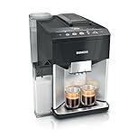 SIEMENS EQ500 Fully Automatic Bean to Cup Coffee Machine with coffeeSelect Display, oneTouch DoubleCup, 9 Coffee Beverages, autoMilk Clean in Daylight, TQ513GB1, Silver/Piano Black