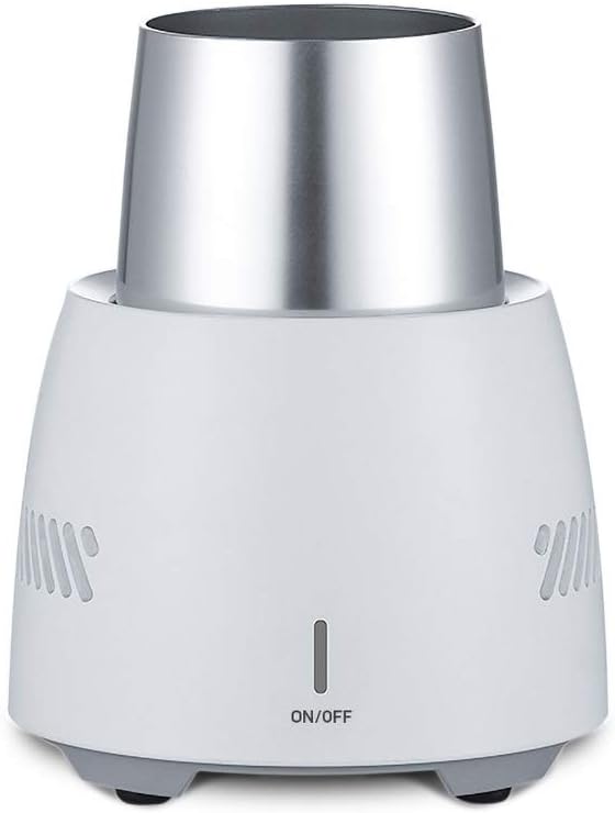 Iced Beer Wine Beverage Electronic Bottle Chiller, Portable Mini Refrigeration Rapid Cup Cooler, Desktop Fast Cooling Fridge Single Bottle Drink Chiller for Home & Travel (White)