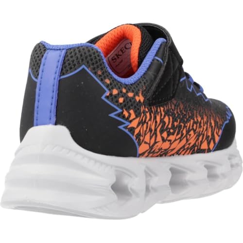 Skechers Bébé garçon Vortex 2.0 Zorento baskets, Black Synthetic / Blue & Orange Trim, 21 EU