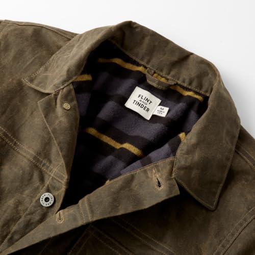 Image of Huckberry Flint and Tinder Men's Flannel-Lined Waxed Trucker Jacket