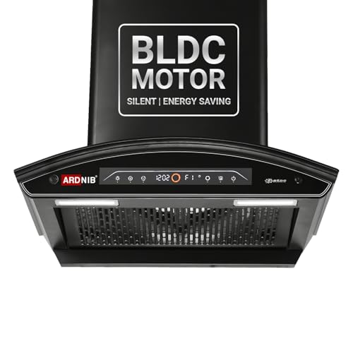 Image of 1600 m /hr Wall Mounted BLDC Auto Clean Kitchen Chimney (NOVA PLUS Filterless BK 60, BLDC Motor, Touch Control + Motion Sensor, 7 Years Motor Warranty) (Filterless)