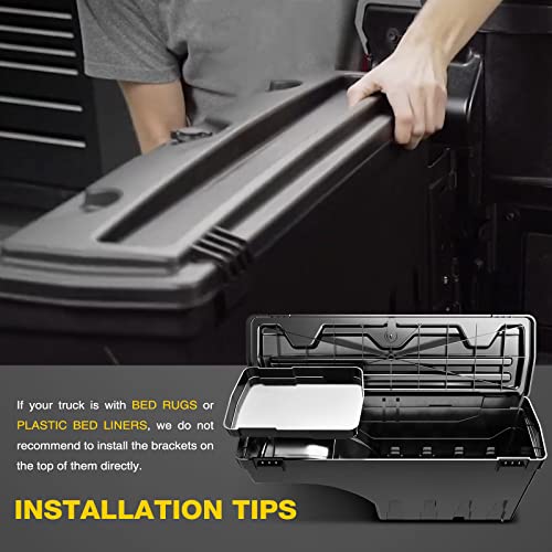 Yhtauto Truck Bed Storage Tool Box Lockable Replacement For 2007-2019 Chevrolet Silverado & Gmc Sierra 1500 2500 3500 Passenger Side Toolbox Stow Up To 33 Lbs #TOP6