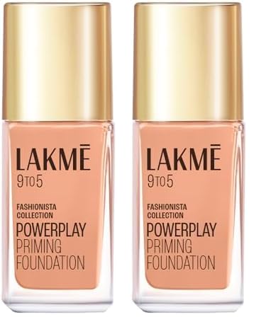 Image of LAKME 9 To 5 Primer + Matte Perfect Cover Liquid Foundation, Full Coverage, Has A Built-In Primer For Poreless, Long Lasting Makeup, Cool Ivory, 25Ml, All Skin Type (Pack of 2)
